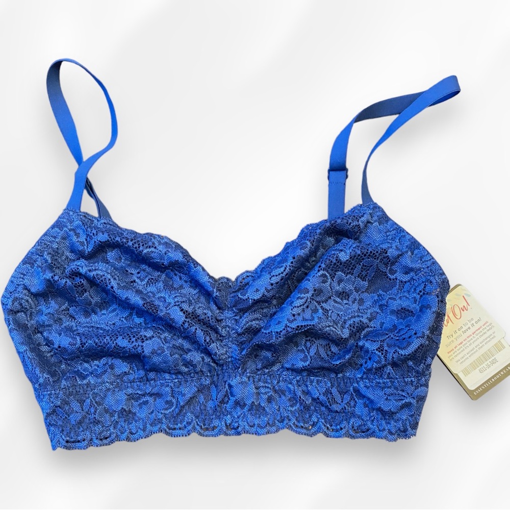 Gabby Lace Convertible Wireless Bralette Navy Peony 34D/E